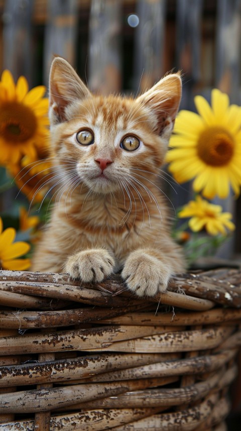 Cute Cat With Flowers Kittens Kitty Outdoor Aesthetic  (547)
