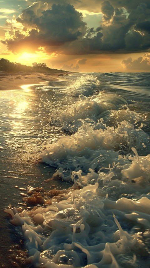 Evening Beach Aesthetic Calm and Relaxing Sea Waves (444)