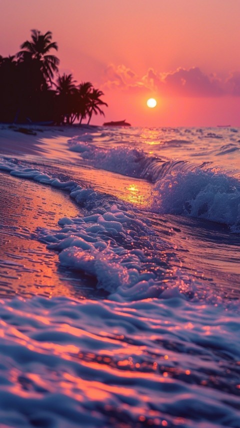 Evening Beach Aesthetic Calm and Relaxing Sea Waves (454)