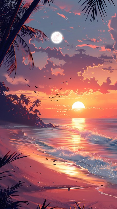 Evening Beach Aesthetic Calm and Relaxing Sea Waves (524)