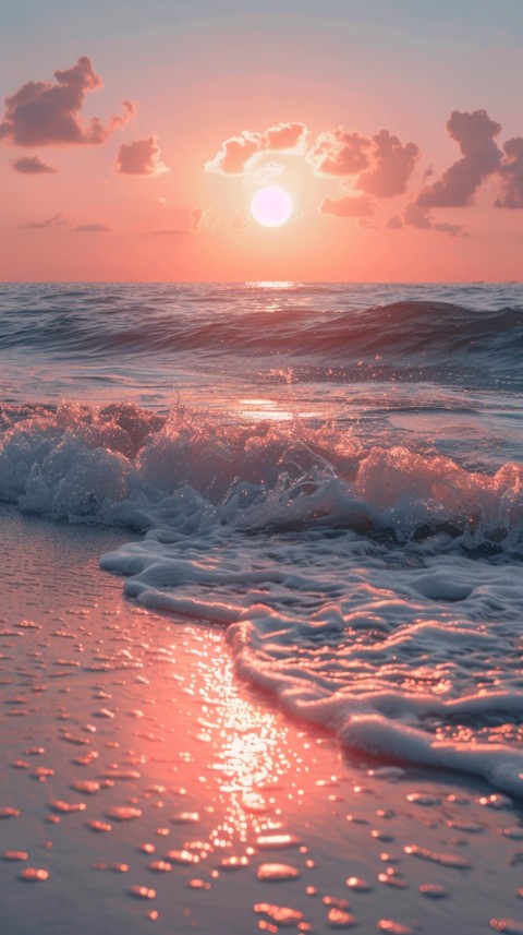 Evening Beach Aesthetic Calm and Relaxing Sea Waves (645)