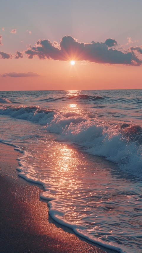 Evening Beach Aesthetic Calm and Relaxing Sea Waves (831)