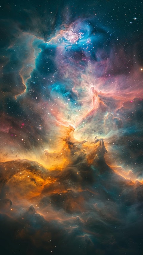 A colorful nebula aesthetic in space with clouds and stars in the background abstract galaxy (11)