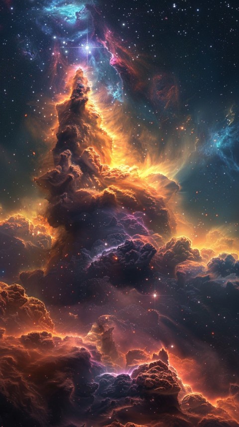 A colorful nebula aesthetic in space with clouds and stars in the background abstract galaxy (50)