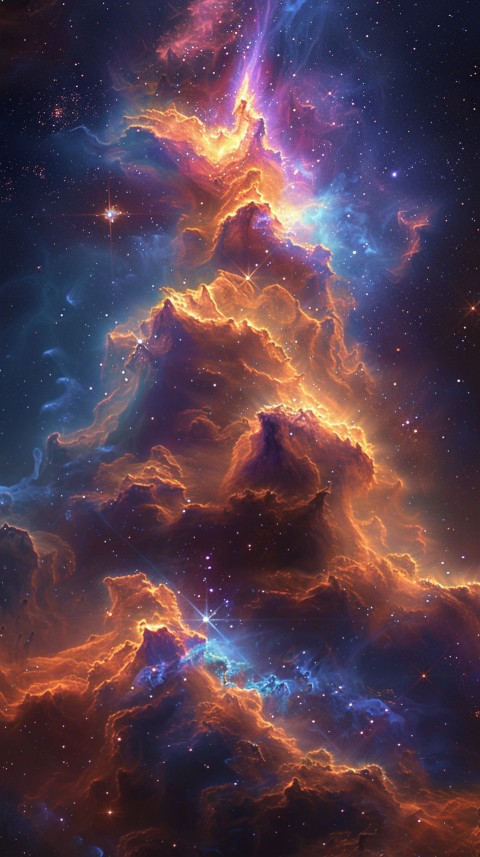 A colorful nebula aesthetic in space with clouds and stars in the background abstract galaxy (16)