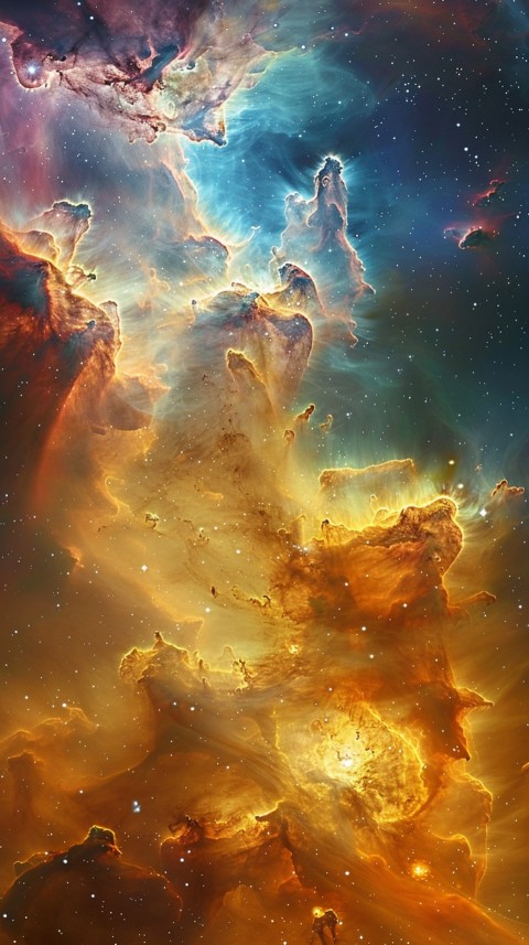 A colorful nebula aesthetic in space with clouds and stars in the background abstract galaxy (45)