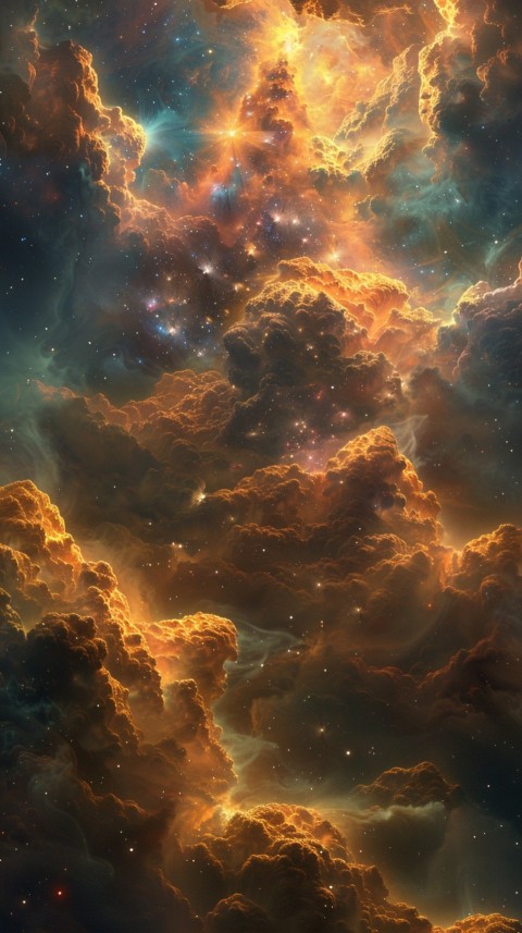 A colorful nebula aesthetic in space with clouds and stars in the background abstract galaxy (29)