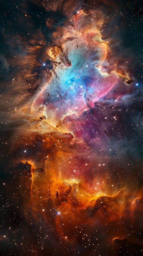 A colorful nebula aesthetic in space with clouds and stars in the background abstract galaxy (44)