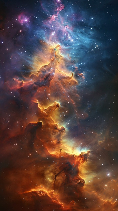 A colorful nebula aesthetic in space with clouds and stars in the background abstract galaxy (12)