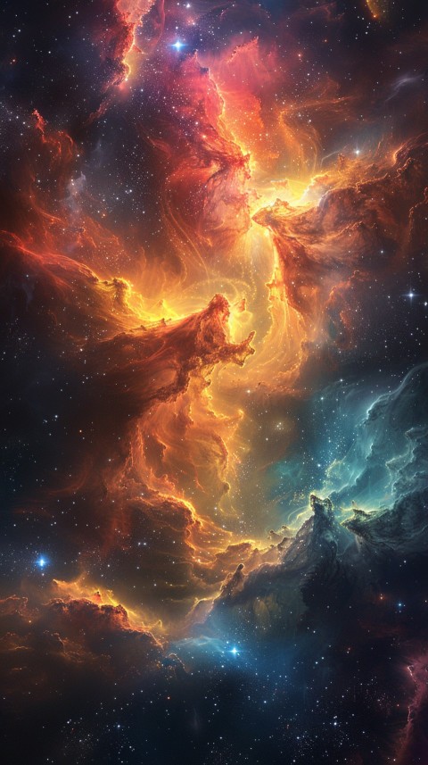 A colorful nebula aesthetic in space with clouds and stars in the background abstract galaxy (3)
