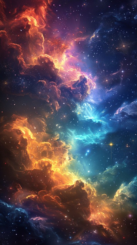A colorful nebula aesthetic in space with clouds and stars in the background abstract galaxy (7)