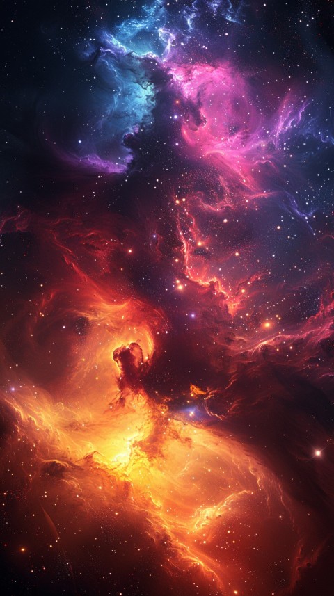 A colorful nebula aesthetic in space with clouds and stars in the background abstract galaxy (24)