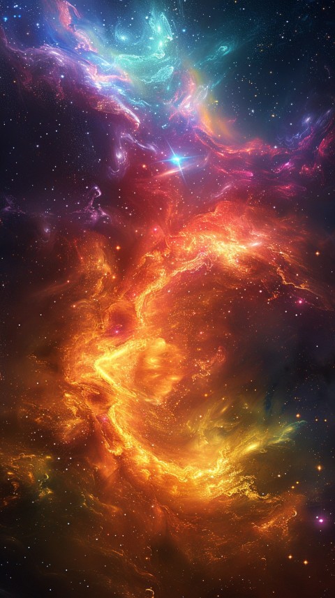 A colorful nebula aesthetic in space with clouds and stars in the background abstract galaxy (37)