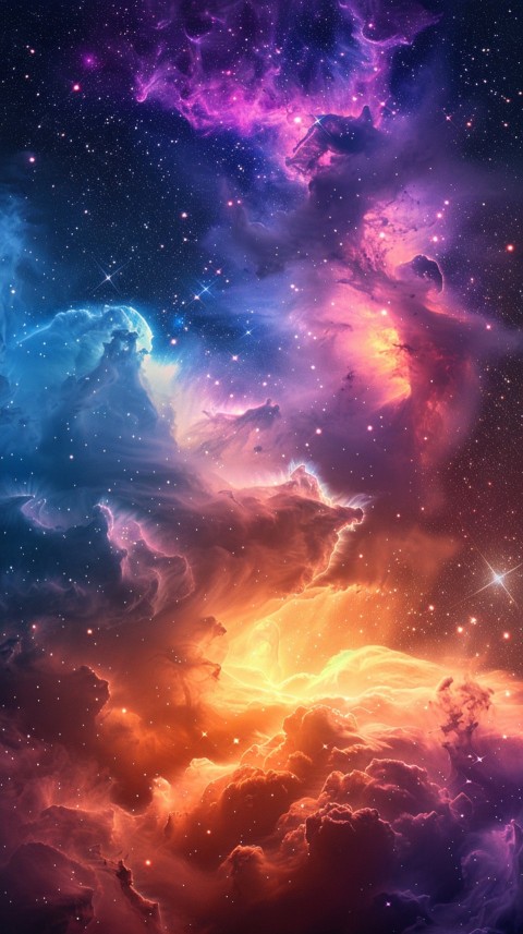 A colorful nebula aesthetic in space with clouds and stars in the background abstract galaxy (47)