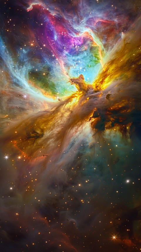 A colorful nebula aesthetic in space with clouds and stars in the background abstract galaxy (82)