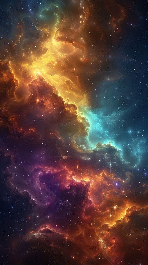 A colorful nebula aesthetic in space with clouds and stars in the background abstract galaxy (51)