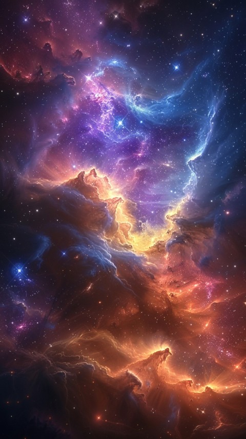 A colorful nebula aesthetic in space with clouds and stars in the background abstract galaxy (73)