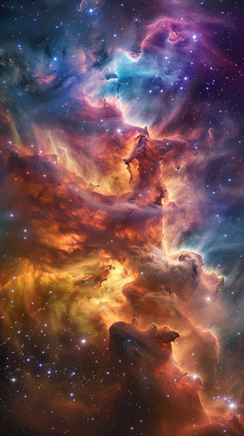 A colorful nebula aesthetic in space with clouds and stars in the background abstract galaxy (64)