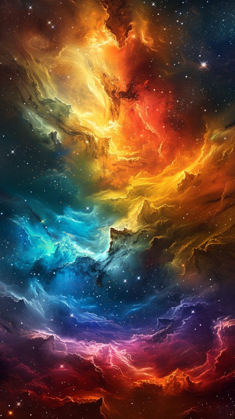 A colorful nebula aesthetic in space with clouds and stars in the background abstract galaxy (99)