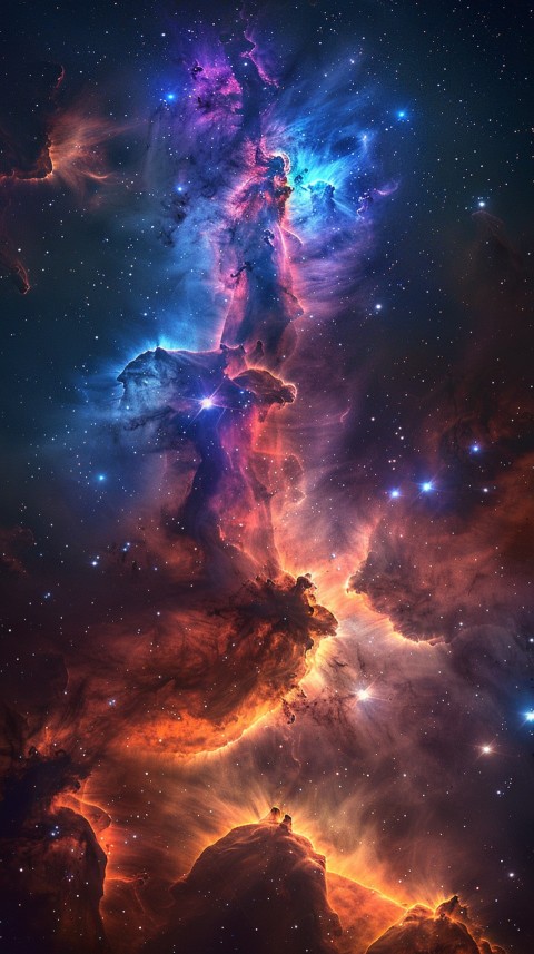 A colorful nebula aesthetic in space with clouds and stars in the background abstract galaxy (72)