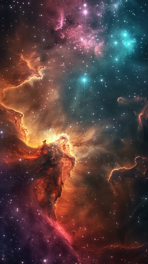 A colorful nebula aesthetic in space with clouds and stars in the background abstract galaxy (55)