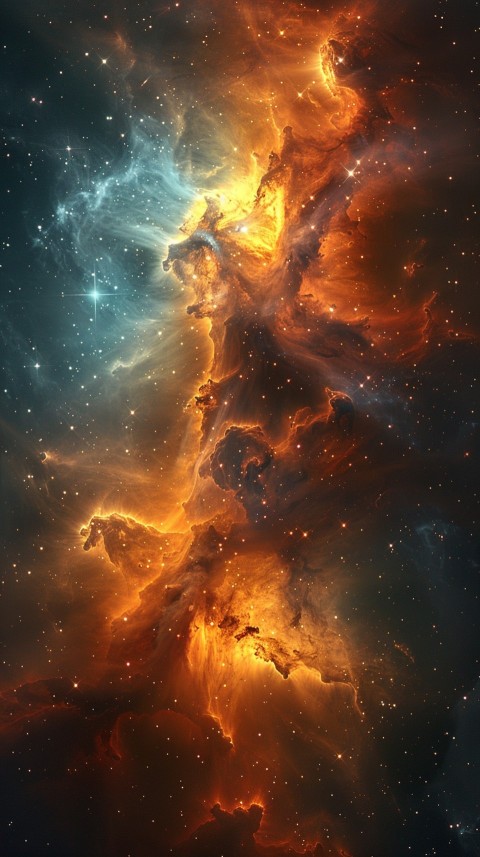 A colorful nebula aesthetic in space with clouds and stars in the background abstract galaxy (100)