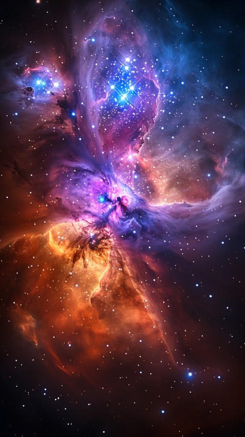 A colorful nebula aesthetic in space with clouds and stars in the background abstract galaxy (57)
