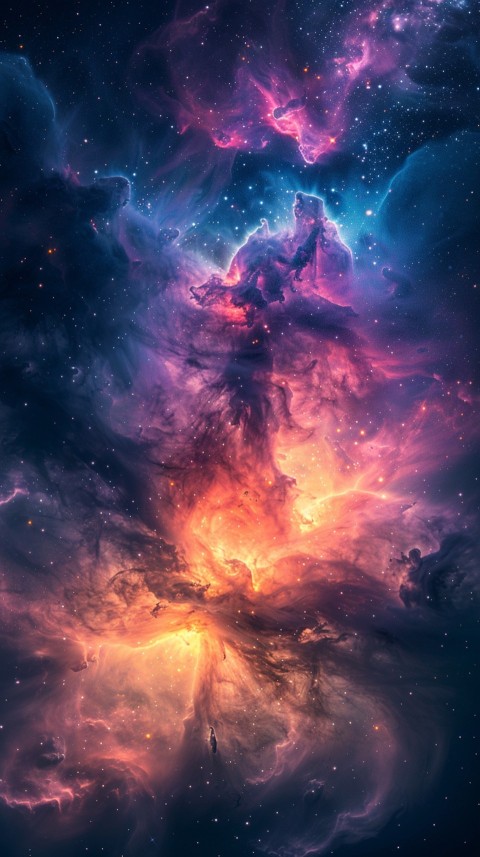 A colorful nebula aesthetic in space with clouds and stars in the background abstract galaxy (76)