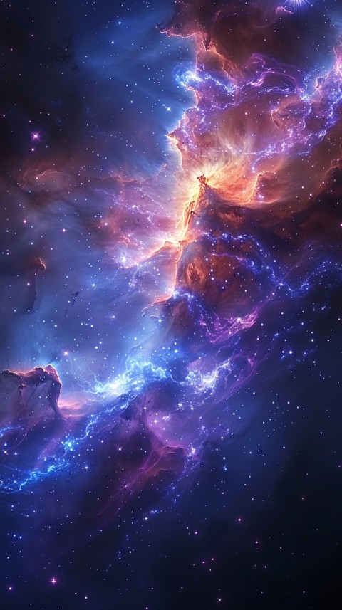 A colorful nebula aesthetic in space with clouds and stars in the background abstract galaxy (145)