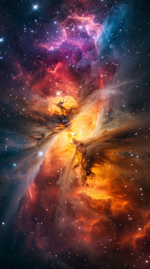 A colorful nebula aesthetic in space with clouds and stars in the background abstract galaxy (106)