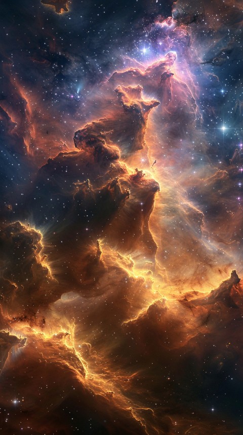 A colorful nebula aesthetic in space with clouds and stars in the background abstract galaxy (112)