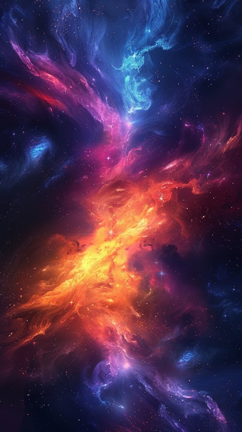 A colorful nebula aesthetic in space with clouds and stars in the background abstract galaxy (123)
