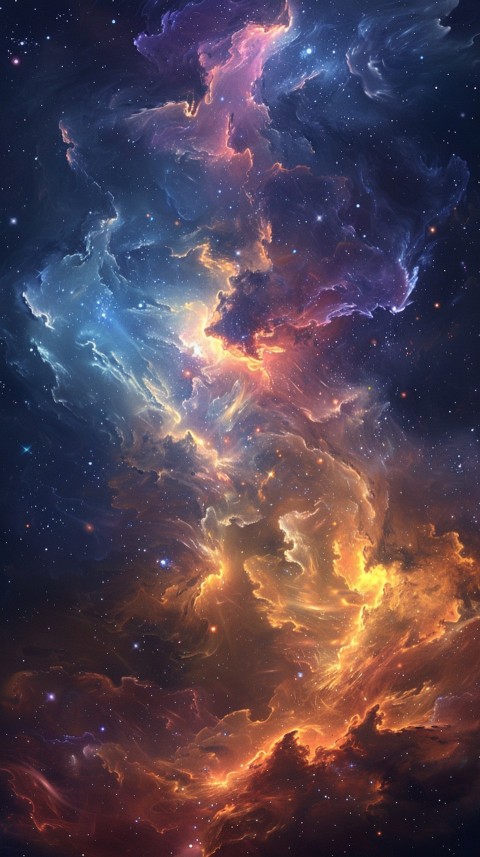 A colorful nebula aesthetic in space with clouds and stars in the background abstract galaxy (115)