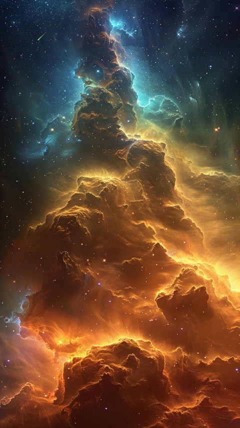 A colorful nebula aesthetic in space with clouds and stars in the background abstract galaxy (131)