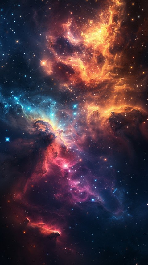 A colorful nebula aesthetic in space with clouds and stars in the background abstract galaxy (122)