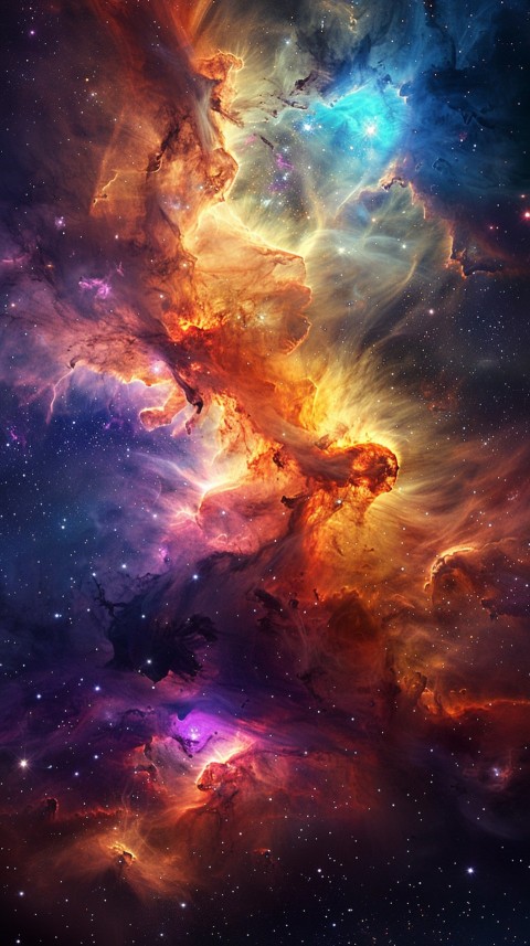 A colorful nebula aesthetic in space with clouds and stars in the background abstract galaxy (142)