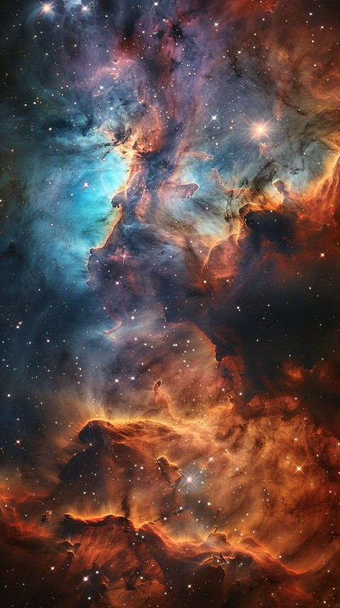 A colorful nebula aesthetic in space with clouds and stars in the background abstract galaxy (132)