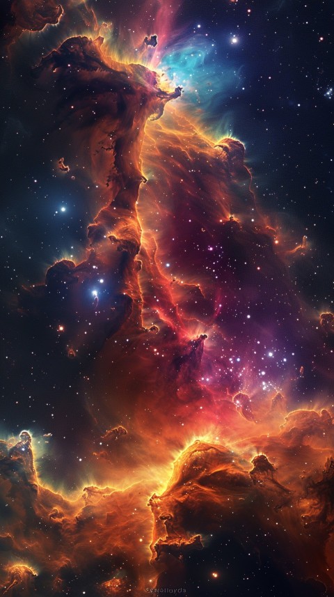 A colorful nebula aesthetic in space with clouds and stars in the background abstract galaxy (143)