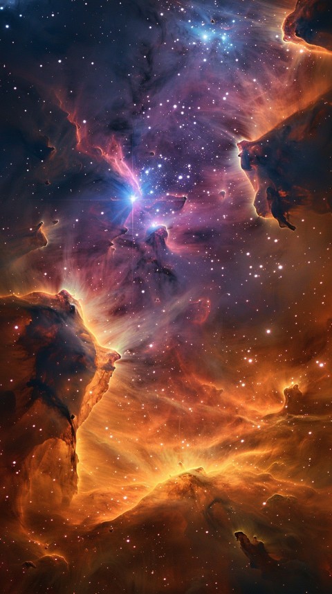 A colorful nebula aesthetic in space with clouds and stars in the background abstract galaxy (117)