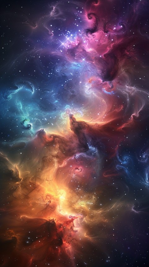 A colorful nebula aesthetic in space with clouds and stars in the background abstract galaxy (183)