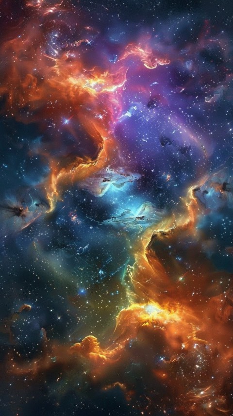 A colorful nebula aesthetic in space with clouds and stars in the background abstract galaxy (170)