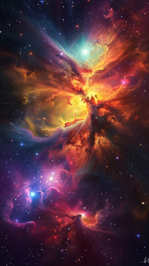 A colorful nebula aesthetic in space with clouds and stars in the background abstract galaxy (186)
