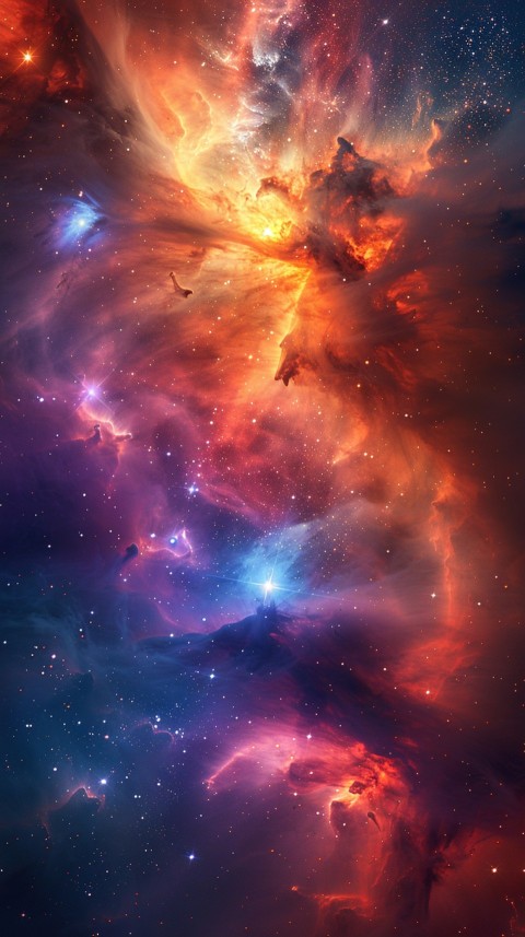 A colorful nebula aesthetic in space with clouds and stars in the background abstract galaxy (166)