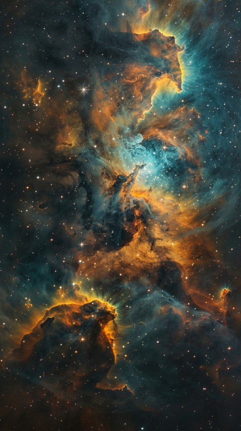 A colorful nebula aesthetic in space with clouds and stars in the background abstract galaxy (188)