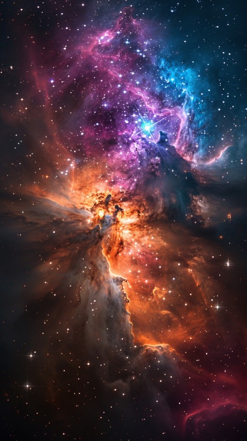 A colorful nebula aesthetic in space with clouds and stars in the background abstract galaxy (161)