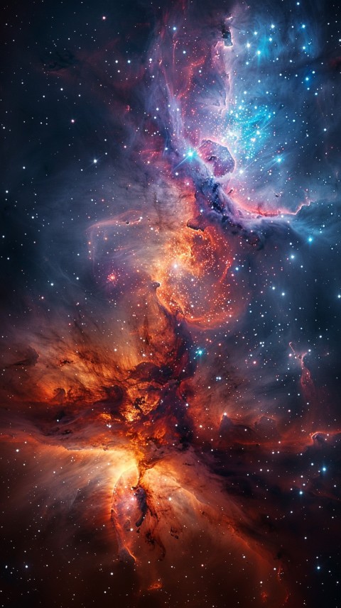 A colorful nebula aesthetic in space with clouds and stars in the background abstract galaxy (156)