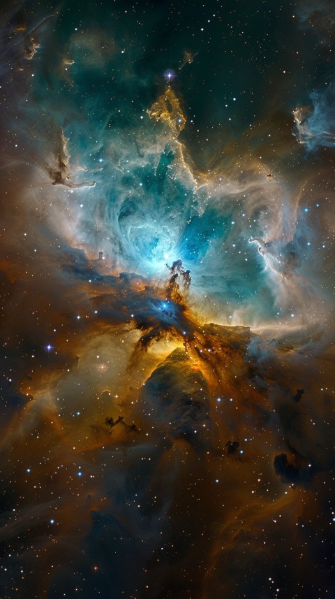 A colorful nebula aesthetic in space with clouds and stars in the background abstract galaxy (193)