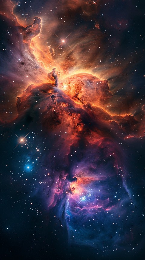 A colorful nebula aesthetic in space with clouds and stars in the background abstract galaxy (158)
