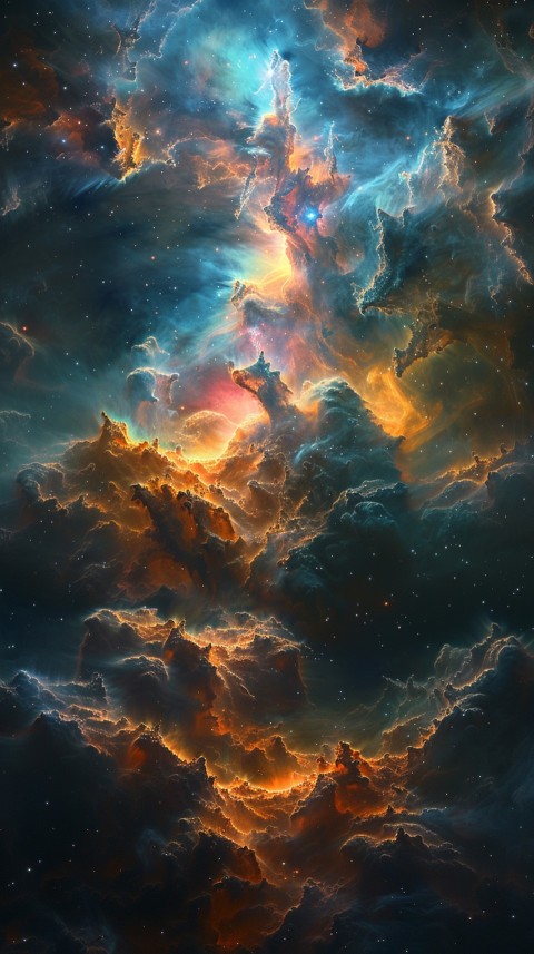 A colorful nebula aesthetic in space with clouds and stars in the background abstract galaxy (192)