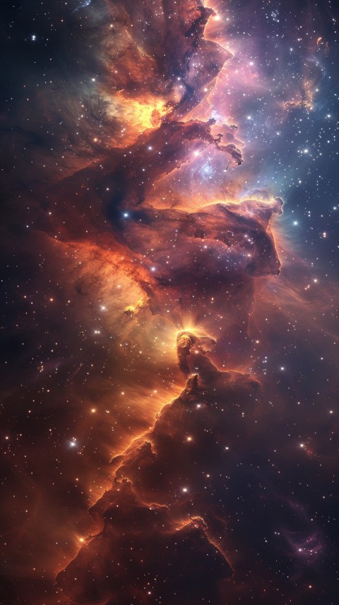 A colorful nebula aesthetic in space with clouds and stars in the background abstract galaxy (169)